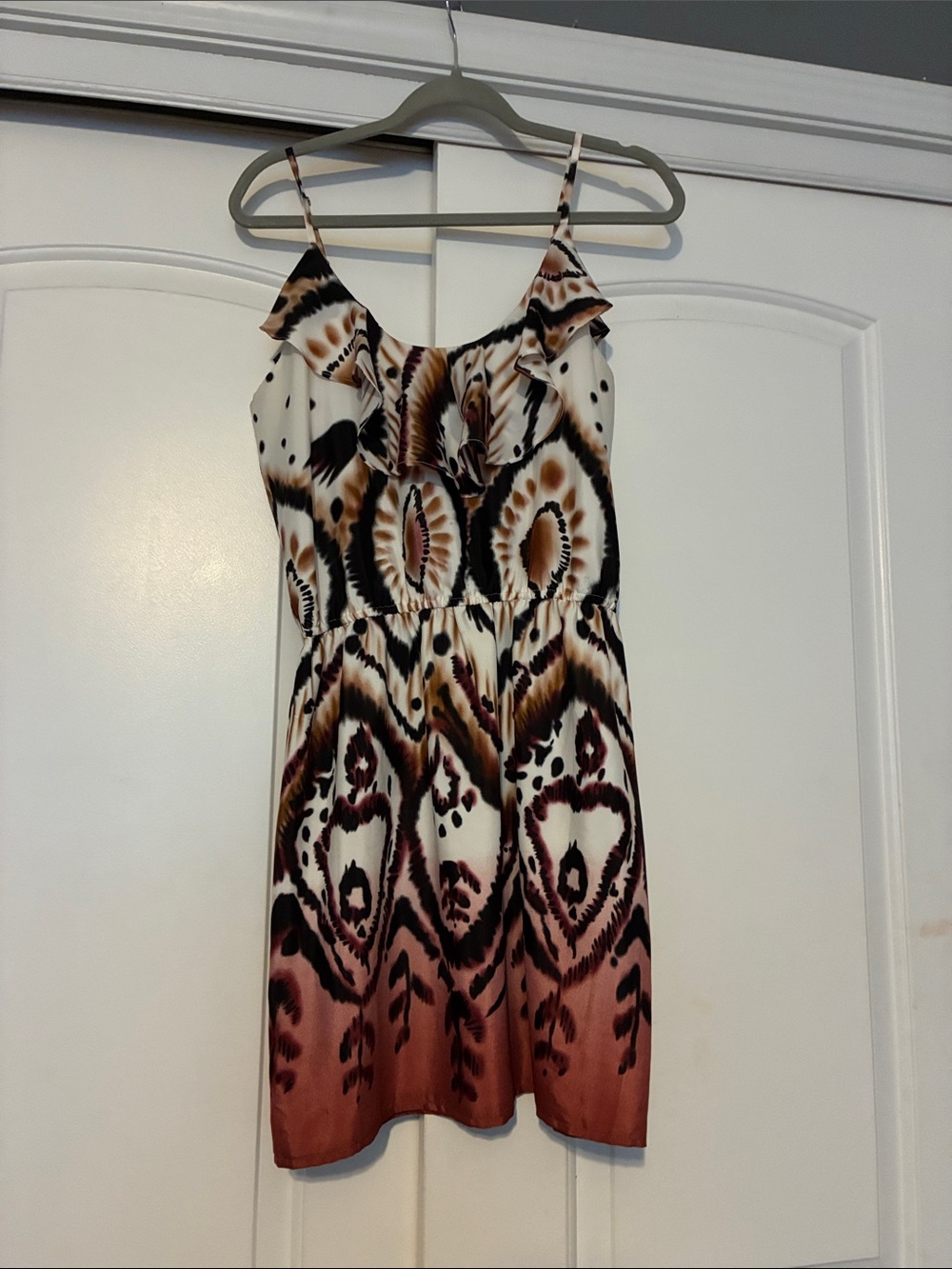 Vintage Y2K  Arden B White, Black & Brown Patterned Mini Dress